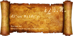 Ács Milán névjegykártya